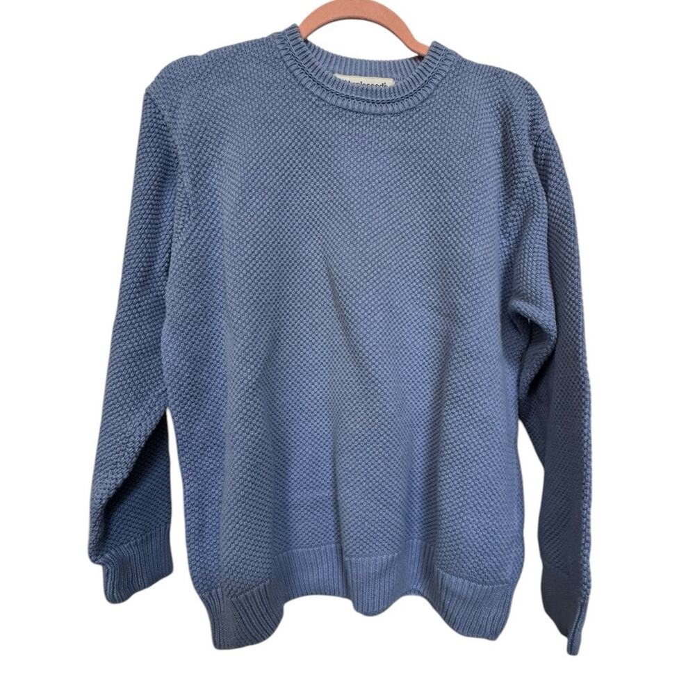 Appleseed’s Cable Knit Pullover Sweater Women’s Size XL Blue Cotton 1X‎ Winter